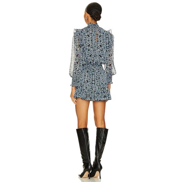 MISA Los Angeles x Revolve Gianna Mini Dress Nightshade Flora M NWT - Picture 7 of 7